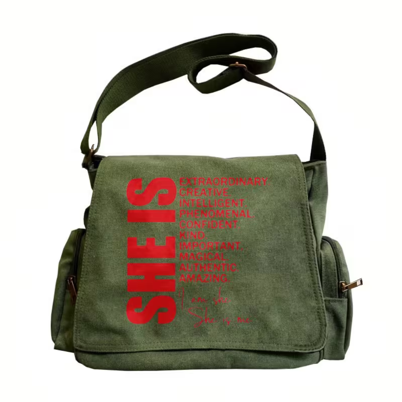 SHE IS Retro Messenger Bag